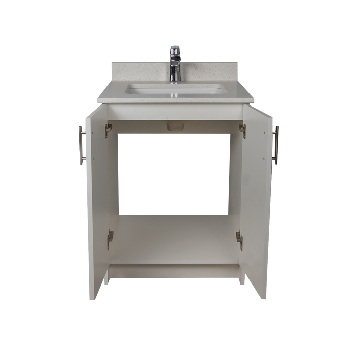 24" MDF - 2 Door - Light Grey - Shaker Doors - Softclose Hardware