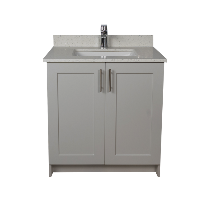 30" MDF - 2 Door - Light Grey - Shaker Doors - Softclose Hardware